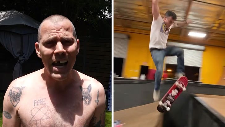 Steve-O prouve ses compétences en skateboard face à Bam Marguera