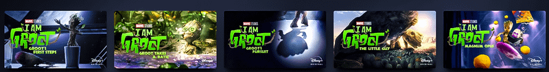 Disney+ icons for I am Groot