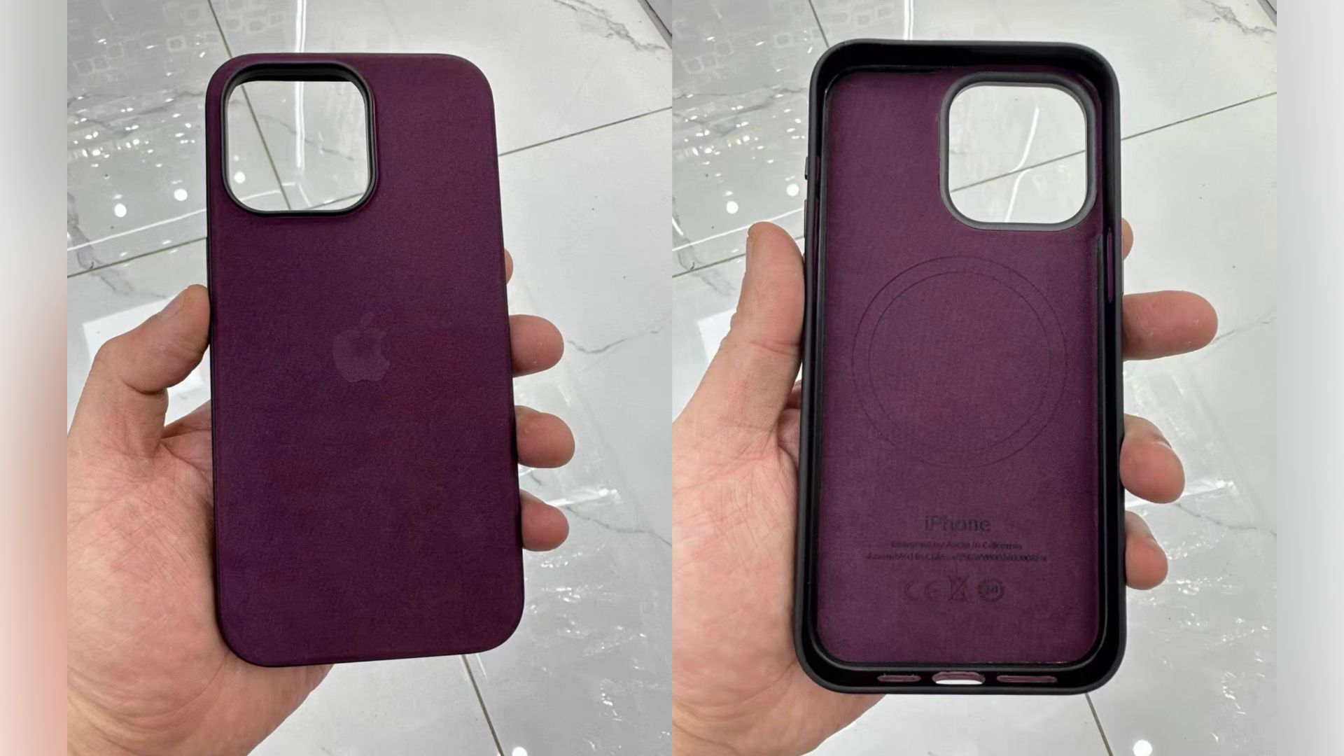 Étui iPhone 15 Apple en alternative cuir : Texture unique