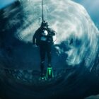A diver comes face to face with a megalodon in The Meg 2: The Trench