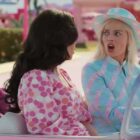 margot robbie as barbie in barbie movie barbieland trailer
