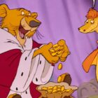 Prince John counting gold coins with Sir Hiss in the Robin Hood animated movie