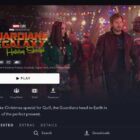Disney+ screen displaying Guardians of the Galaxy Holiday special