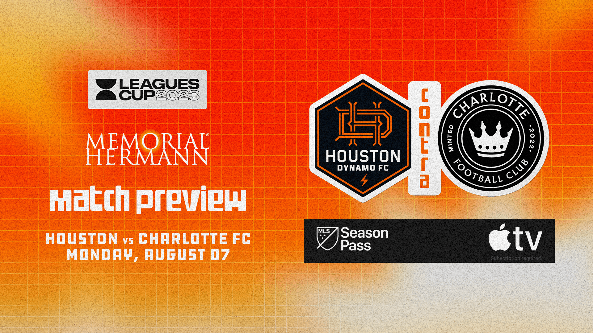 Houston Dynamo FC affronte Charlotte FC en huitièmes de finale de la Leagues Cup