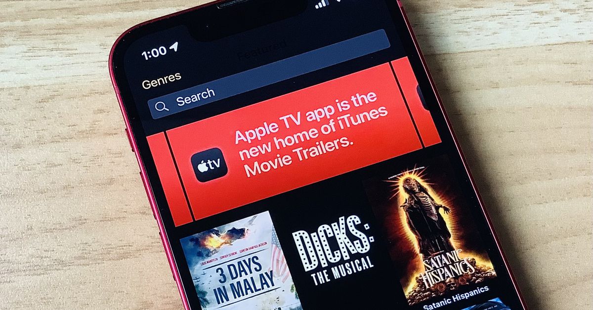 L’application ancienne d’Apple, iTunes Movie Trailers, vit ses derniers jours