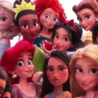 Disney Princesses taking selfie