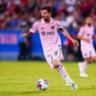 ionel Messi #10 of Inter Miami dribbles the ball during the second half of the Leagues Cup 2023 Round of 16 match between Inter Miami CF and FC Dallas at Toyota Stadium on August 06, 2023 in Frisco, Texas.