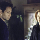 David Duchovny as Fox Mulder and Gillian Anderson as Dana Scully in 