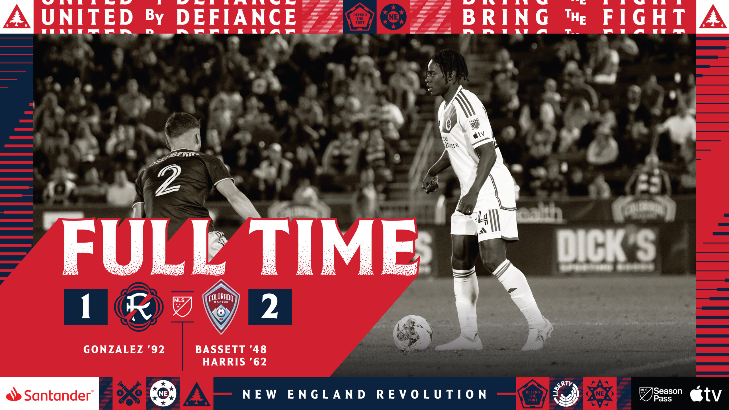 Défaite des Revs 2-1 à Colorado, prochain match à Chicago