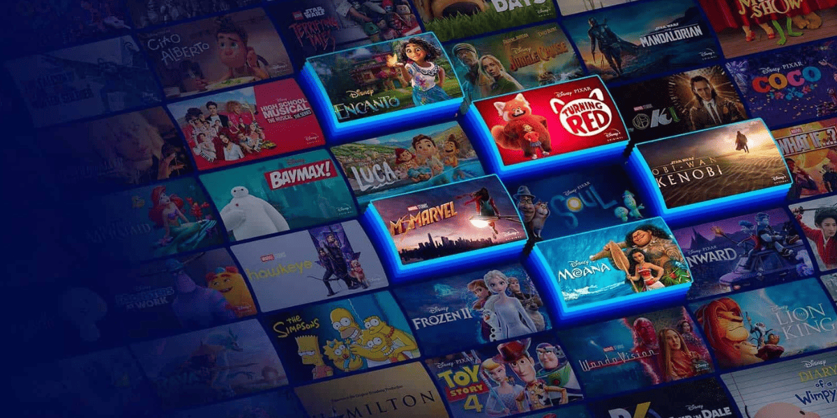 Collage of Disney+ programming