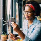 Girl looking at phone