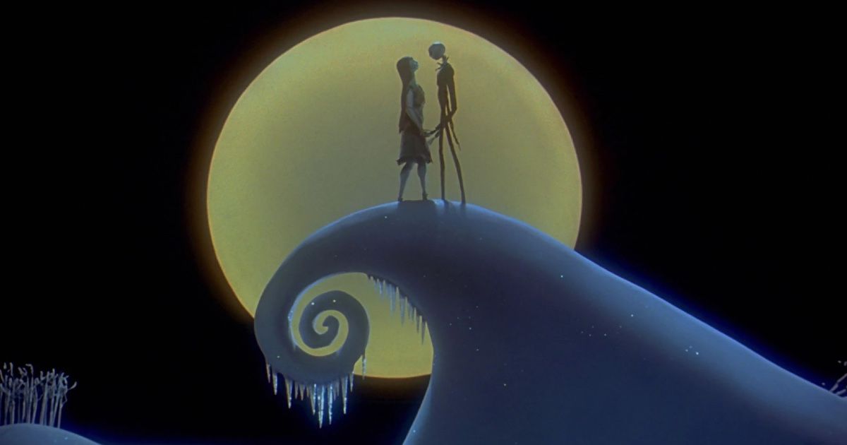 Jack and Sally in The Nightmare Before Christmas.