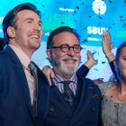 Chris Evans, Andy Garcia and Emily Blunt in Pain Hustlers on Netflix 