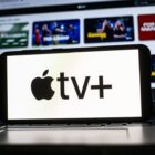 Apple TV Plus logo on a mobile phone that