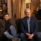 L-R: Jack Cutmore-Scott as Freddy Crane and Kelsey Grammer as Frasier Crane in Frasier, streaming on Paramount+, 2023. Photo credit: Pamela Littky/Paramount+TM & © 2023 CBS Studios Inc. Frasier and related marks and logos are trademarks of CBS Studios Inc. All Rights Reserved.