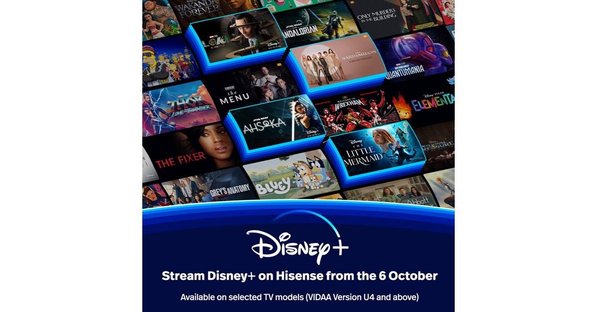 Disney+ disponible sur les Smart TV Hisense VIDAA en Afrique du Sud
