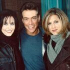 Courteney Cox, Jean-Claude Van Damme, and Jennifer Aniston of 
