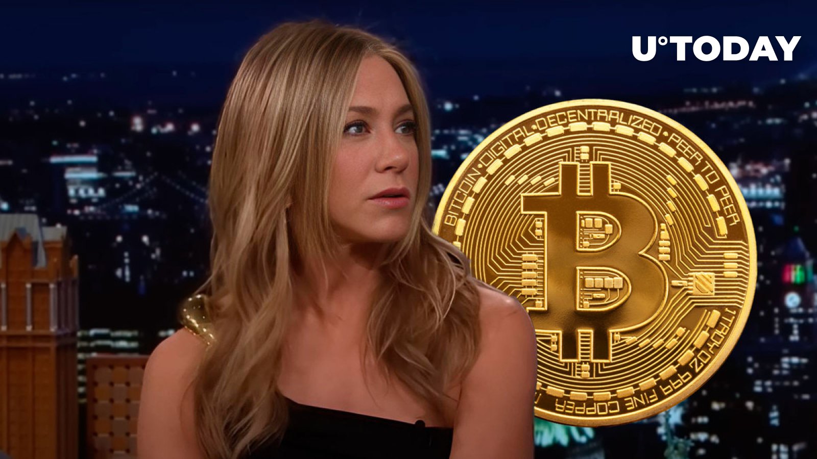 Jennifer Aniston évoque le Bitcoin à l’émission Good Morning de Apple TV.