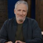 Jon Stewart as he hosts his AppleTV+ series