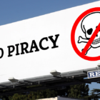 An anti-piracy billboard. (Image by Lord Jim via Flickr Creative Commons, Graphic: Descrier)