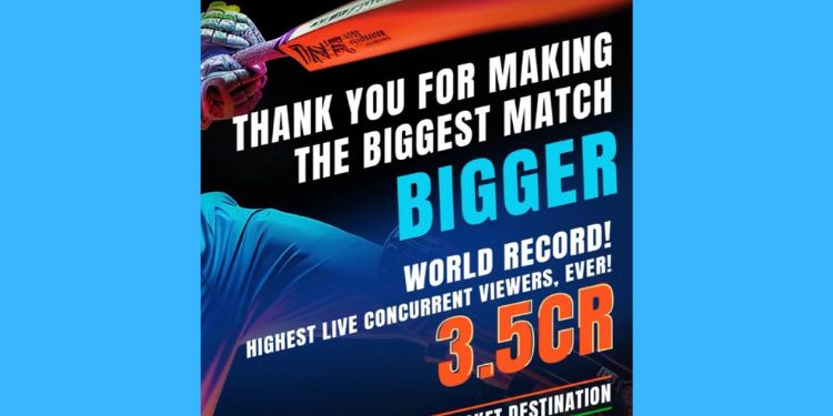 Records d’audience historiques pour le match #IndVsPak à la Coupe du Monde, selon Disney+ Hotstar