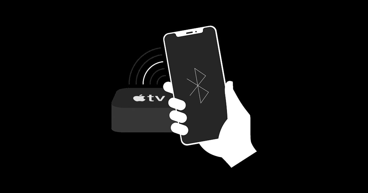 Résolution écran noir Apple TV avec iPhone et symbole Bluetooth