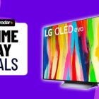 LG OLED C2 TV next to Prime Day badge