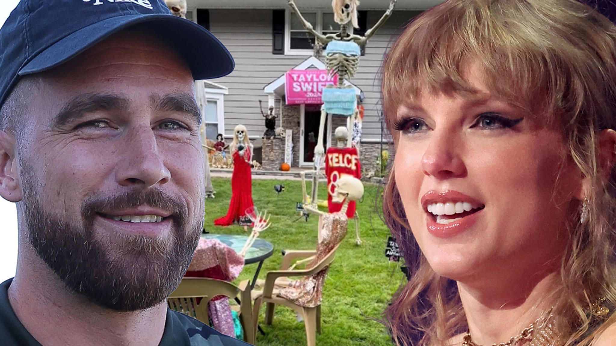 Taylor Swift et Travis Kelce : la décoration de squelettes fait sensation pour Halloween