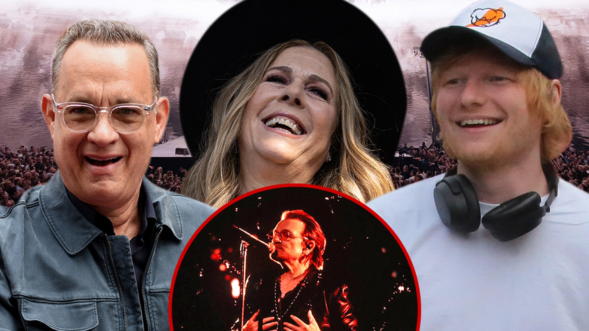 Tom Hanks, Rita Wilson et Ed Sheeran en concert rock avec U2 à Las Vegas
