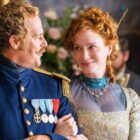 Adam James and Christina Hendricks in The Buccaneers
