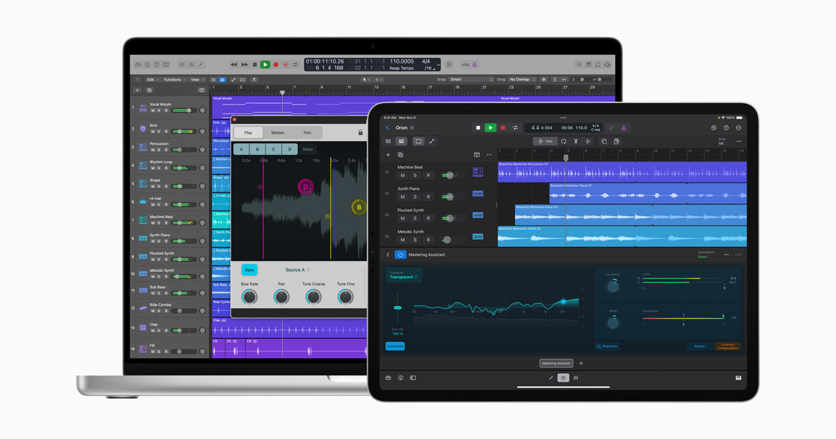 Apple renforce les performances de Logic Pro sur Mac et iPad