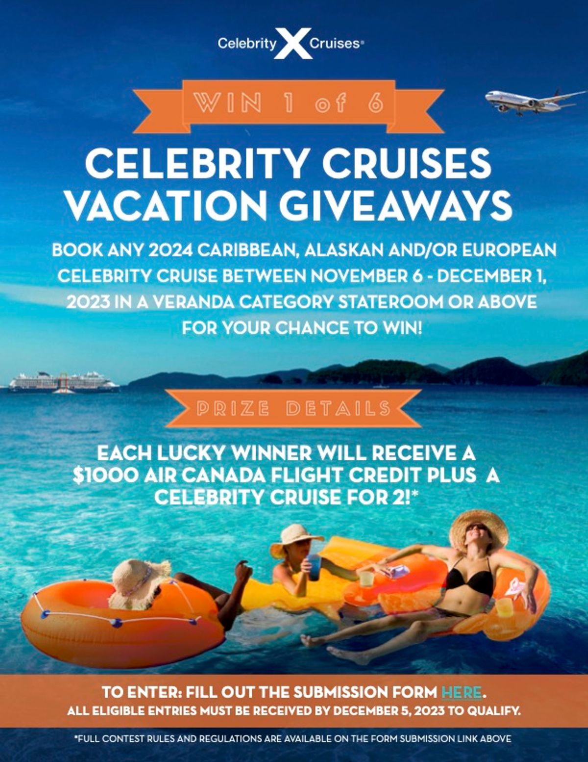 Concours de célébrités : 6 conseillers gagnent une croisière pour deux + 1000 $ de crédit AC