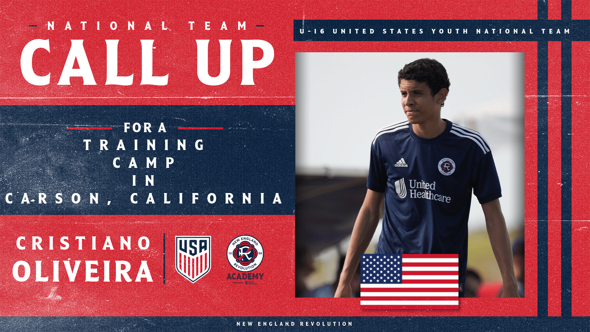 Cristiano Oliveira appelé pour le camp d’entraînement de l’équipe nationale des moins de 16 ans aux États-Unis