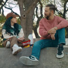 Rapper and singer Nicki Nicole and host Nick Barili from the MTV series De La Calle, episode 7, season 1, streaming on Paramount+, 2023. Photo Credit: Paramount+