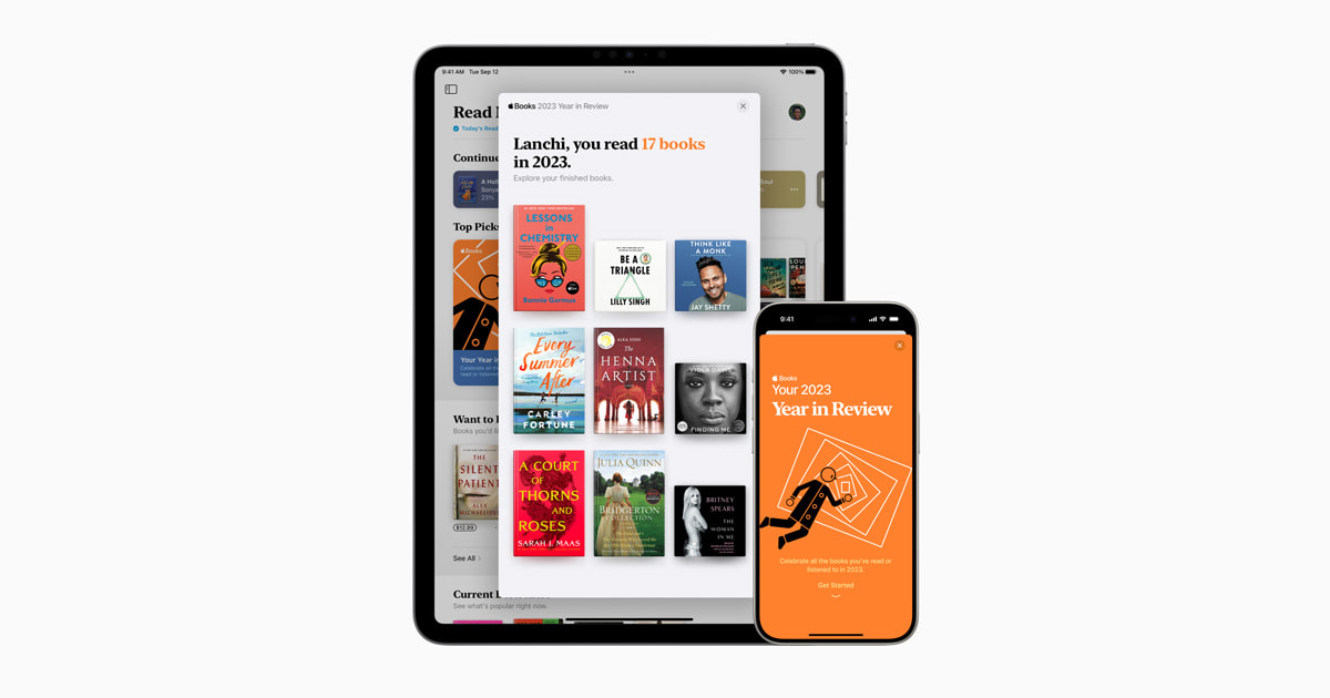 Découvrez les meilleurs livres de 2023 et une nouvelle expérience Année en Revue par Apple.