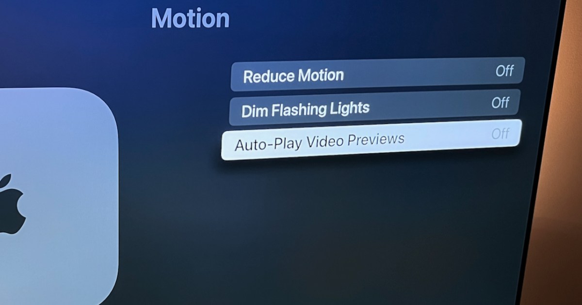 Désactiver les aperçus automatiques de l’application Apple TV sur votre Apple TV