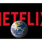Netflix logo superimposed over the planet Earth
