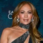 Jennifer Lopez Wears Sexy Black Cutout Gown With Sparkling Rhinestones