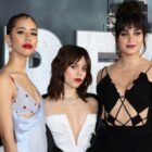 Jasmin Savoy Brown, Jenna Ortega and Melissa Barrera attend the world premiere of Paramount