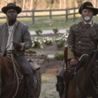 David Oyelowo as Bass Reeves and Shea Whigham as George Reeves in 