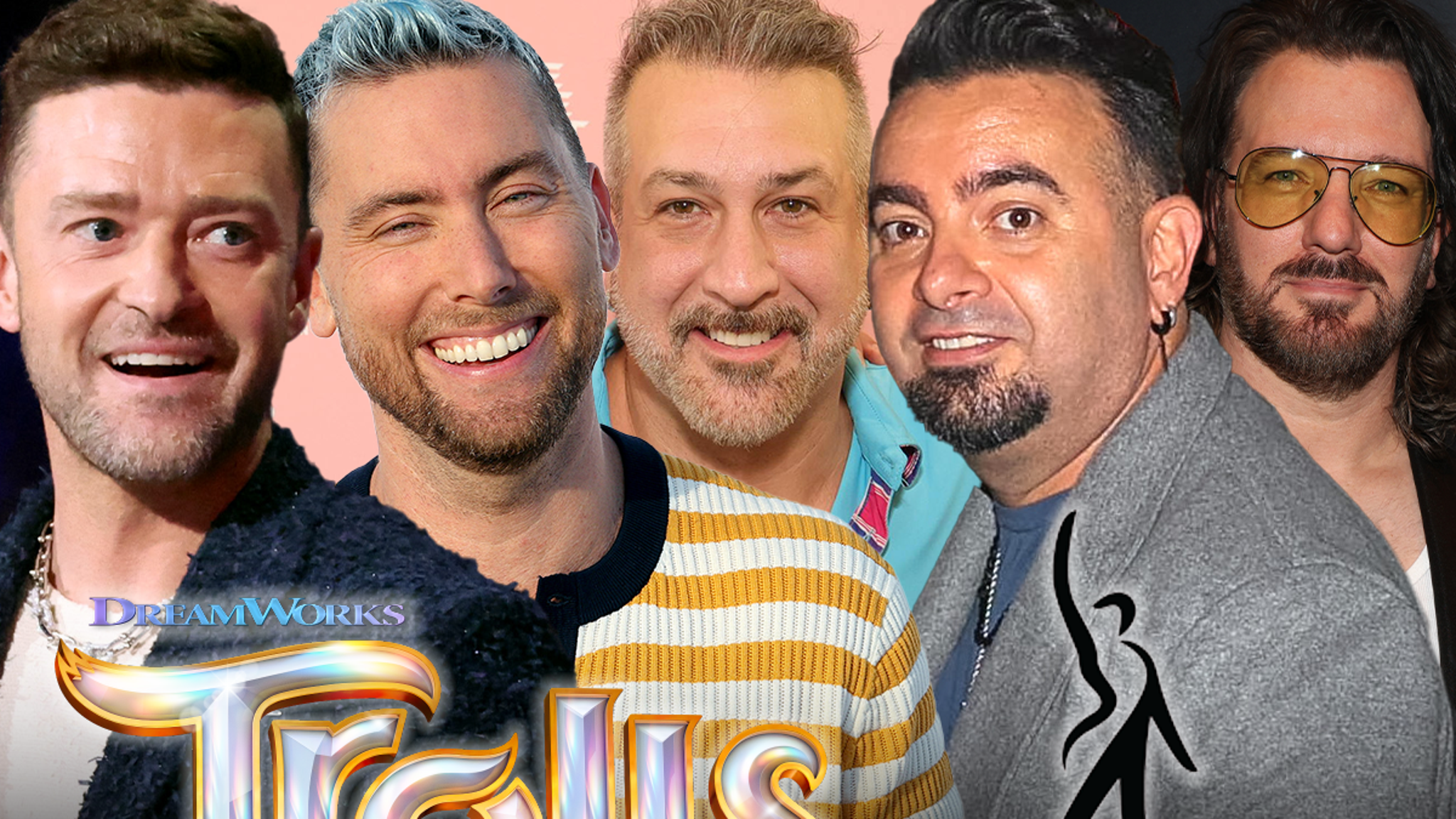 Les membres de *NSYNC se réunissent pour la mini-première de “Trolls” après la grève