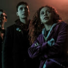George Rexstrew as Edwin Payne, Jayden Revri as Charles Rowland and Kassius Nelson as Crystal Palace in 