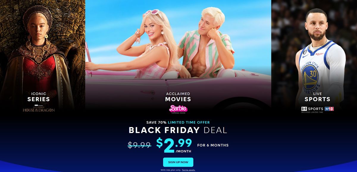 Offre Black Friday : 6 mois de streaming à 70% de réduction à seulement 2.99$