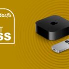 Apple TV 4K on yellow background