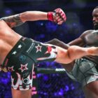  Fabian Edwards, right, in action against Johnny Eblen during their Middleweight fight during the the Bellator 299 at 3 Arena in Dublin