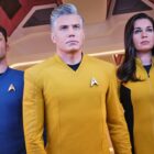 Anson Mount, Rebecca Romijn and Ethan Peck in Star Trek: Strange New Worlds