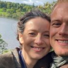 Caitriona Balfe and Sam Heughan behind the scenes of 