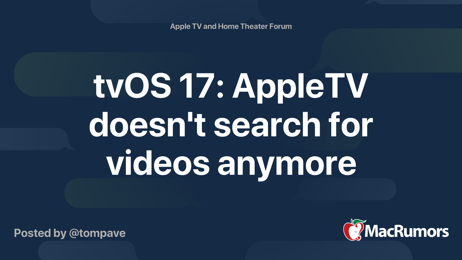 tvOS 17: AppleTV cesse de chercher des vidéos