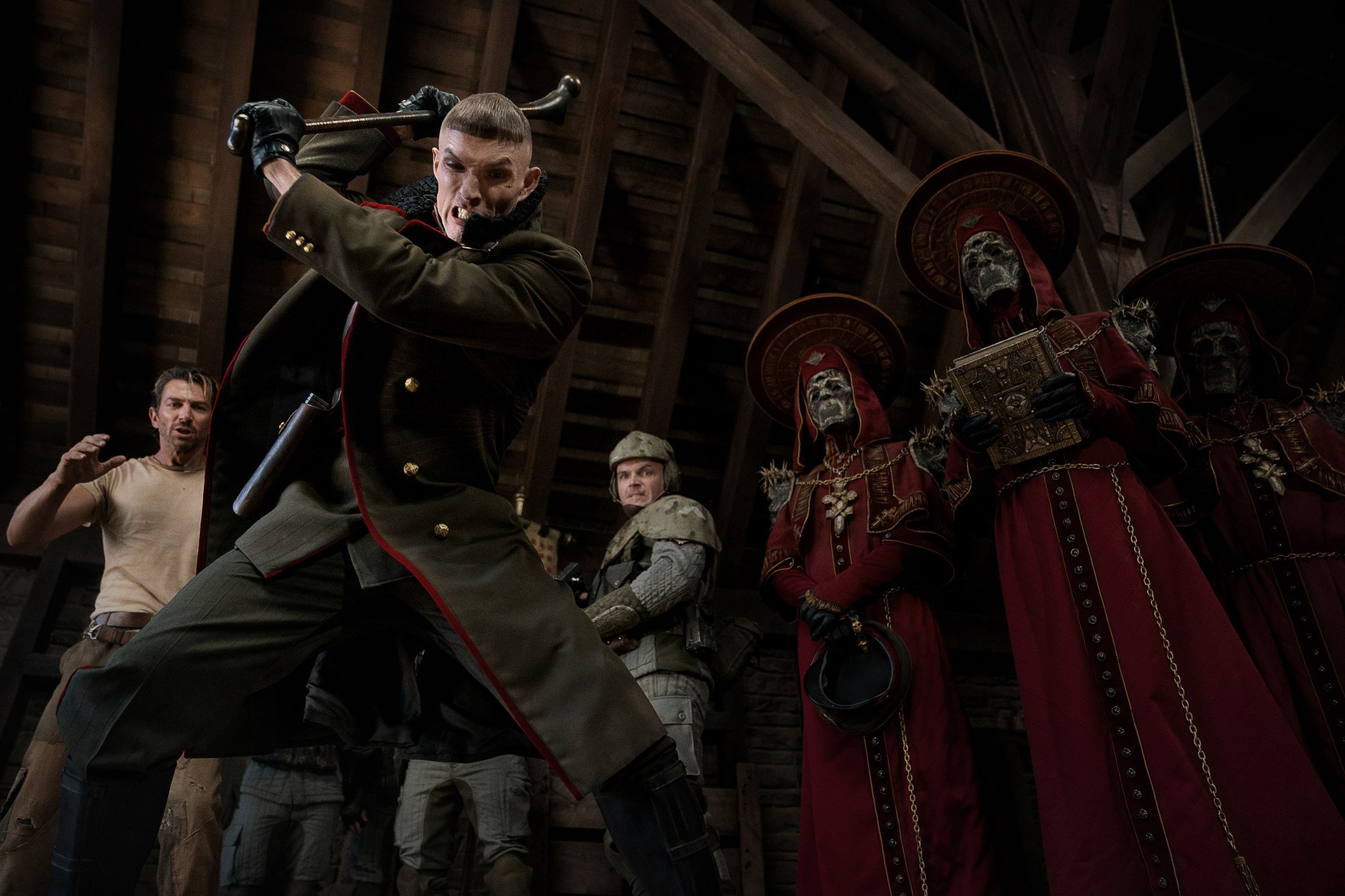 Ed Skrein as Atticus Noble in a still from “Rebel Moon – Part One: A Child of Fire”. Photo: Clay Enos/Netflix