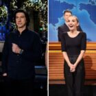 Olivia Rodrigo with Adam Driver and Chloe Fineman with Julia Stiles on 